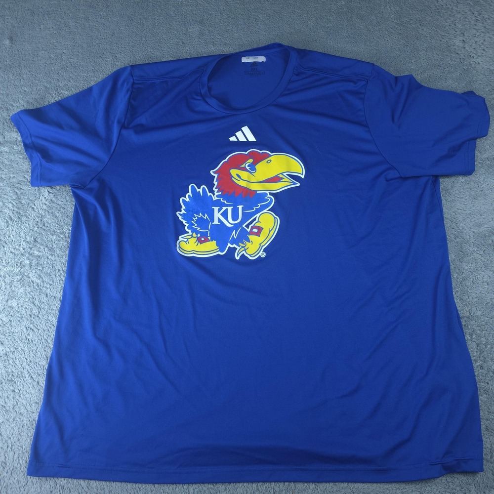 Kansas Jayhawks Shirt Mens 3XL Blue NCAA Basketball Adidas Team Issued